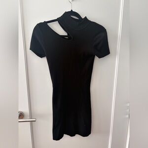 Aqua Black One Shoulder Dress